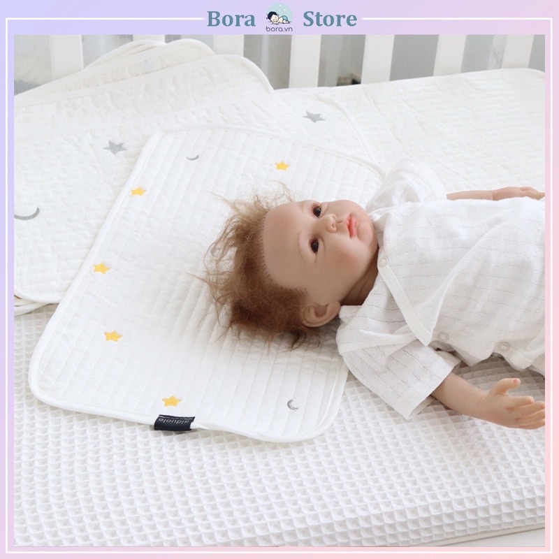 BooBoo Baby- Mẫu Mới Gối Lót Xô Trần Nhẹ Xuất Hàn, Gối Xô Sơ Sinh Cho Bé