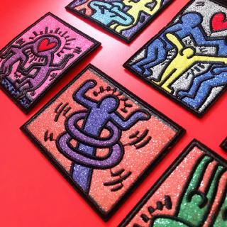 ☸ Fashion Keith Haring Graffiti Patch ☸ 1Pc Diy Sew on Iron on Badges Patches
