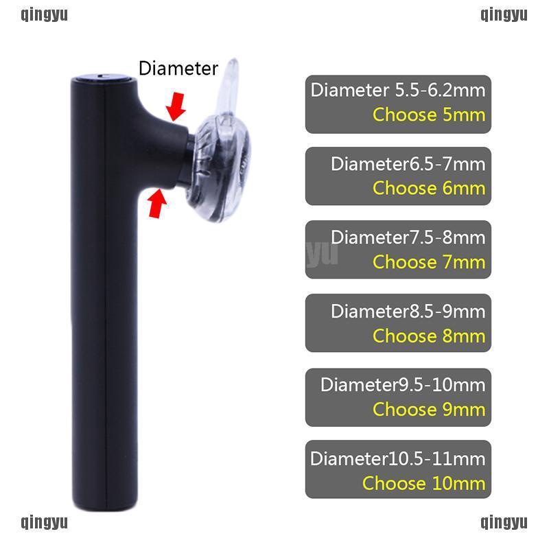 ❤❤ Set 2 Móc Tai Nghe Bluetooth Trong Suốt Kích Thước 5 / 6 / 7 / 8 / 9 / 10mm