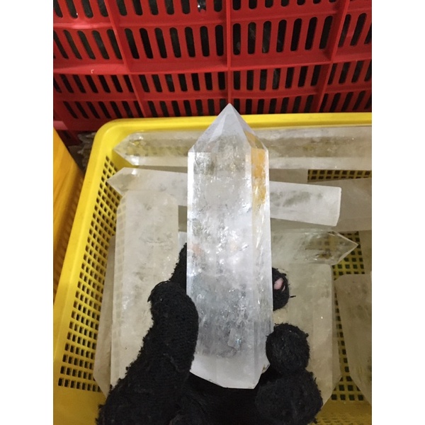 01 Trụ Đá Trắng Trong Pha lê Clear Quartz Stone Crystal