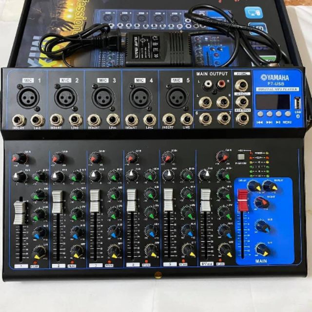 Bàn Mixer F7 Có Bluetooth có màn hình Led Mixer Yamaha F7 Thu Âm Livestream Karaoke giá rẻ