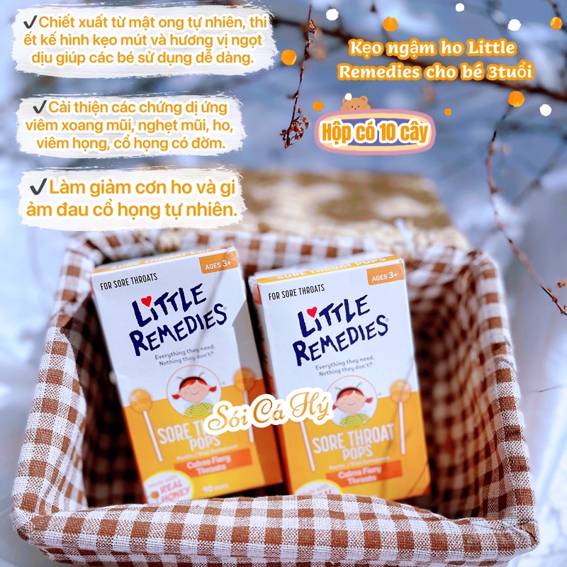 Kẹo ngậm ho Little Remedies cho bé 3tuổi