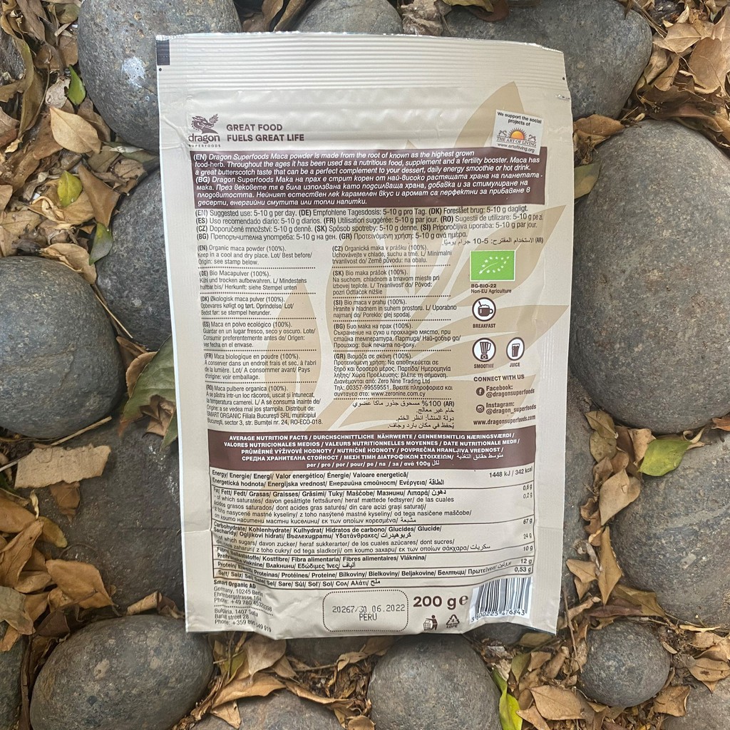 Date 31/10/22 - Bột Maca 200g dragon superfoods