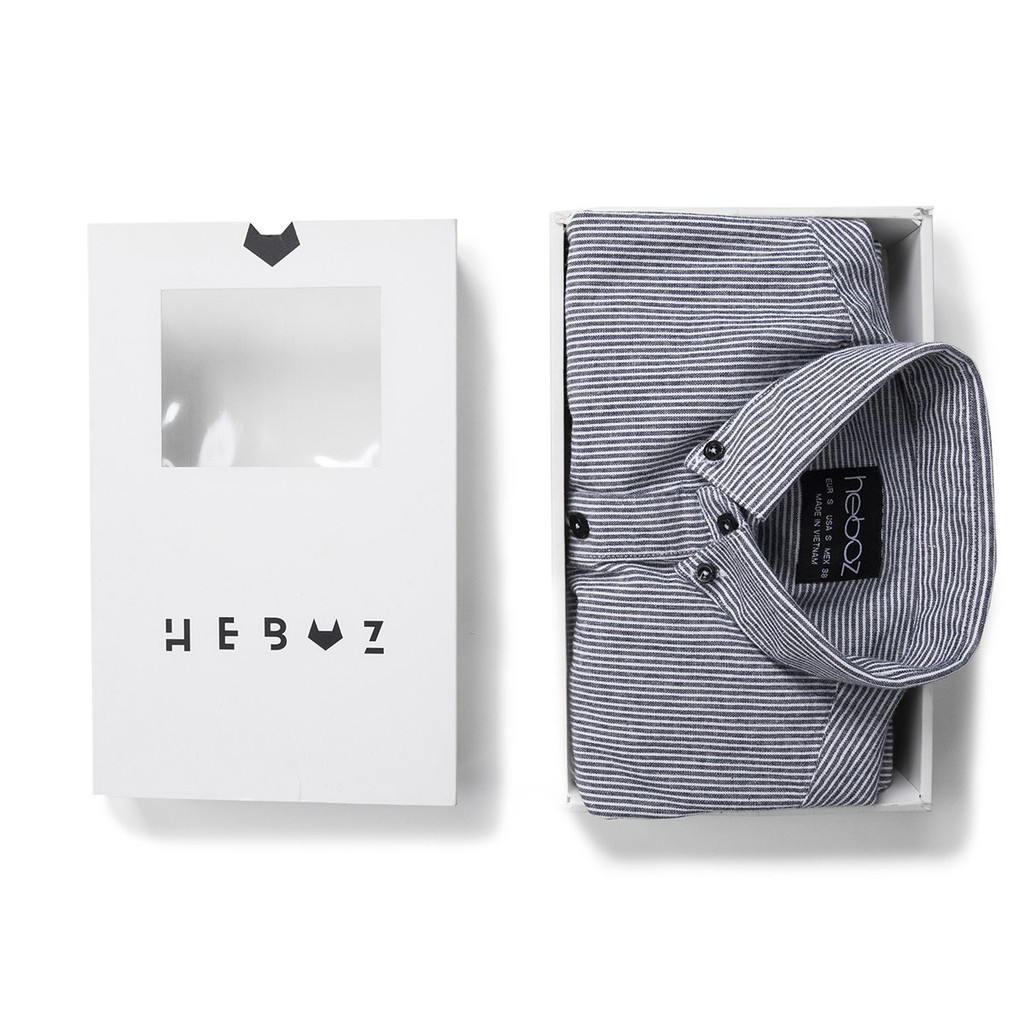 HEBOZ - Sơ mi nam kiểu sọc tăm -  vải linen nhẹ nhàng thoáng mát - có cổ 3 màu - 00000655 | BigBuy360 - bigbuy360.vn