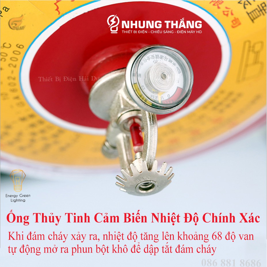 Bình Cứu Hỏa - Bình Chữa Cháy Tự Động Cảm Biến Nhiệt Độ 68 Độ C - Bột ABC 4KG Dùng PCCC - Energy Green Lighting