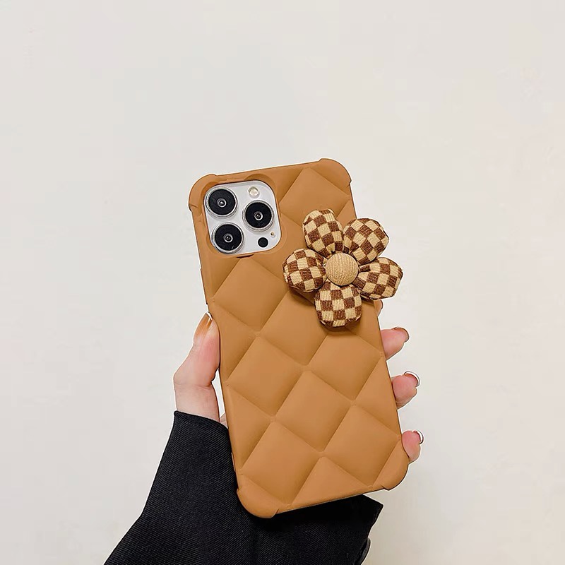 Ốp điện thoại hình hoa màu hồng/ nâu thích hợp cho iphone 13 pro Max 7plus Xr X / Xs Xs Max 11 Promax12pro Max