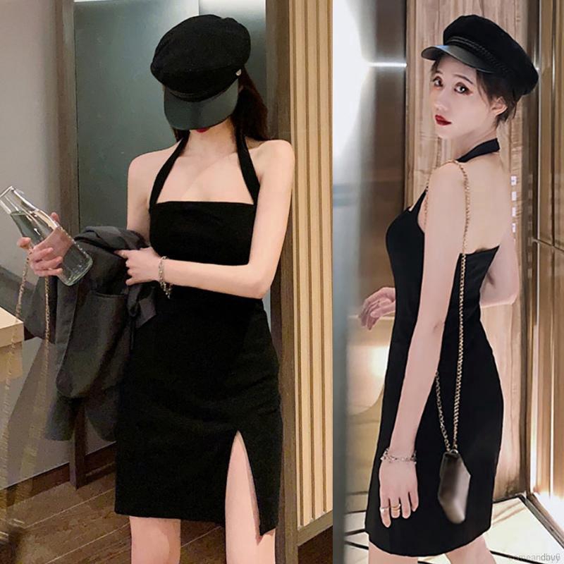 Đầm Trễ Vai Xẻ Tà Phong Cách Retro Quyến Rũ Cho Nữ