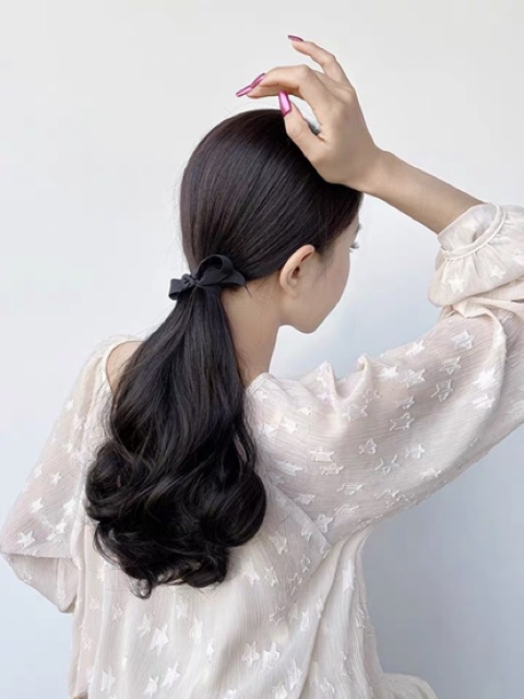<ẢNH THẬT> Buộc xoăn đuôi phồng 35cmC25