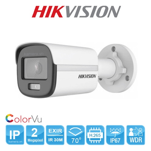 Camera IP Colorvu HIKVISION DS-2CD1027G0-LUF 2MP Tích Hợp Mic Màu sắc 24/7 - Hàng Chính Hãng