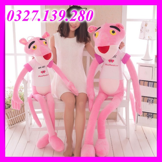 Báo hồng gấu bông báo hồng thú nhồi bông chất liệu cao cấp nhiều size 60 100cm