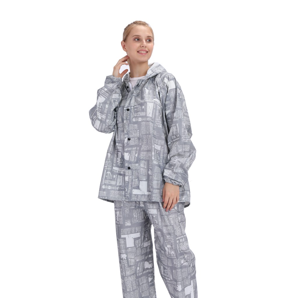 Hayati Cửa hàng / Bộ áo mưa áo khoác và quần giấy báo dành cho nữ 81016