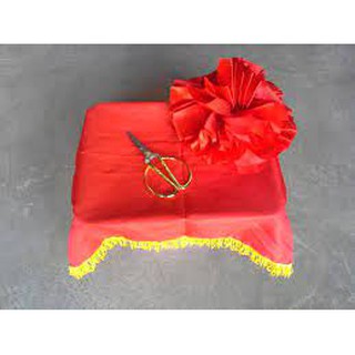 Hoa cắt băng- hoa vải đỏ- hoa khai trương- khánh thành