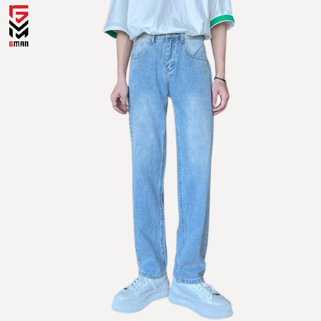 Quần jean baggy nam GMAN  ống suông dáng rộng thoải mái co giãn 4 chiều