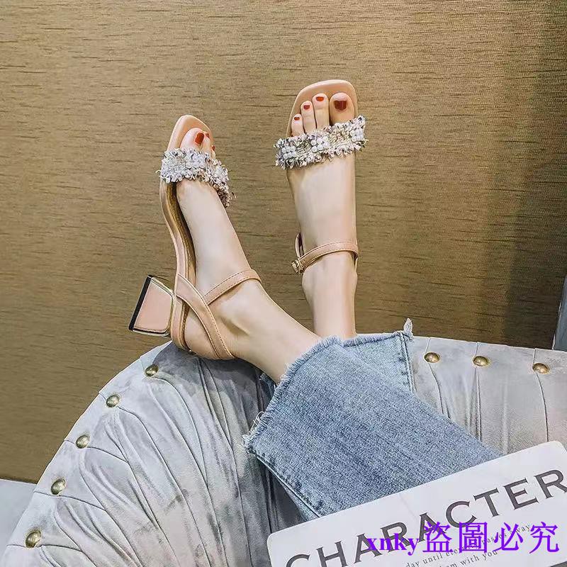 Giày Sandals Đế Thô Thanh Lịch Hợp Thời Trang Cho Nữ