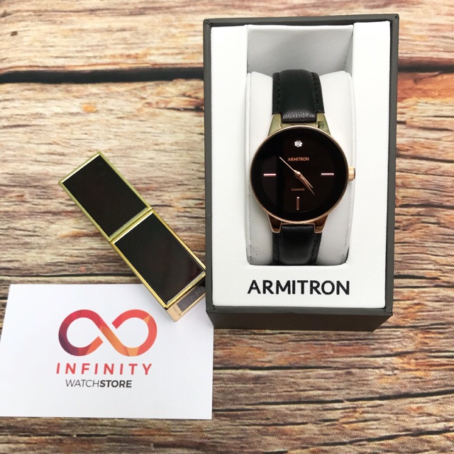 Đồng hồ nữ ARMITRON model 75 5410BKGPBK, 75 5410BKRGBK và 75 5410BKTIBK dây da cổ điển thumbnail