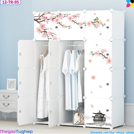 [ FREESHIP] TỦ NHỰA LẮP GHÉP ĐA NĂNG 12 Ô SÂU 47CM