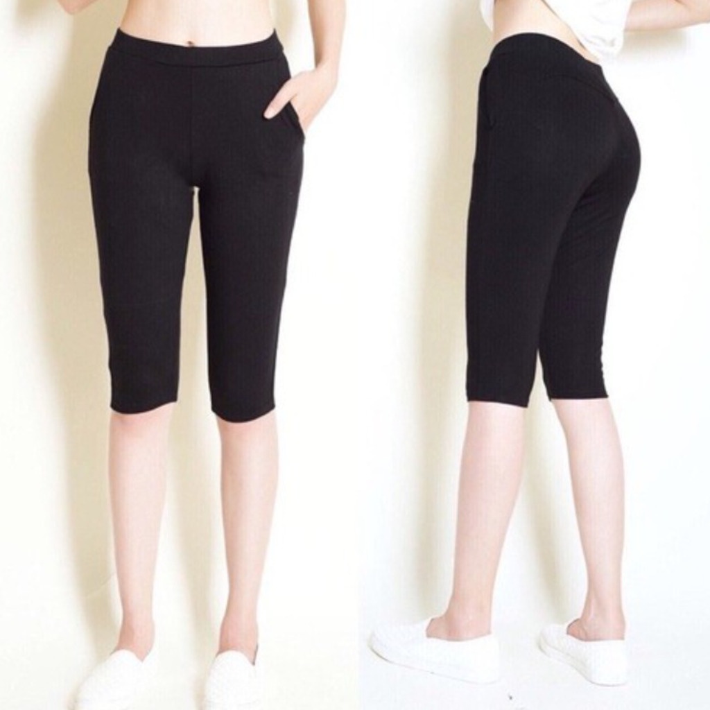 Quần legging lửng ngố nữ vải Umi Hàn Cao cấp dày dặn co dãn Geleva LEG427