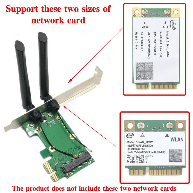 Thẻ mạng không dây mini PCIE sang PCI-E 1X + 2 adapter S1C8