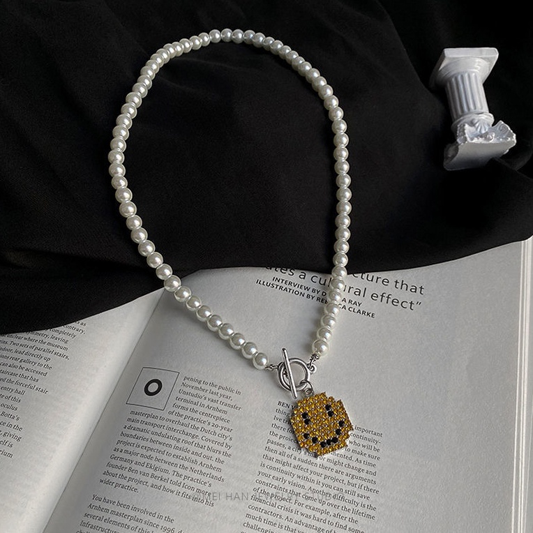 Vòng cổ Ngọc Trai Mặt Cười Đơn Giản Cho Cặp Đôi