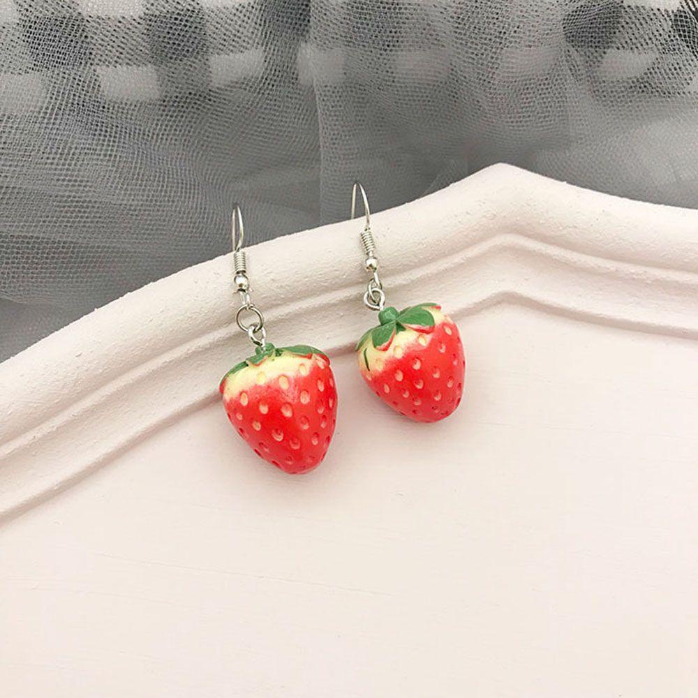 Khuyên Tai Dáng Dài Màu Đỏ Ngọt Ngào Thời Trang Cho Nữ