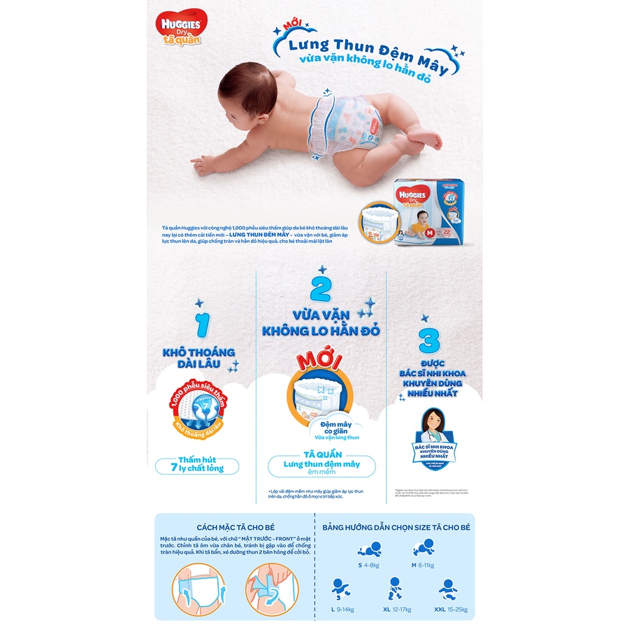 Tã Dán Huggies Dry Size M42 Miếng (6-11kg)