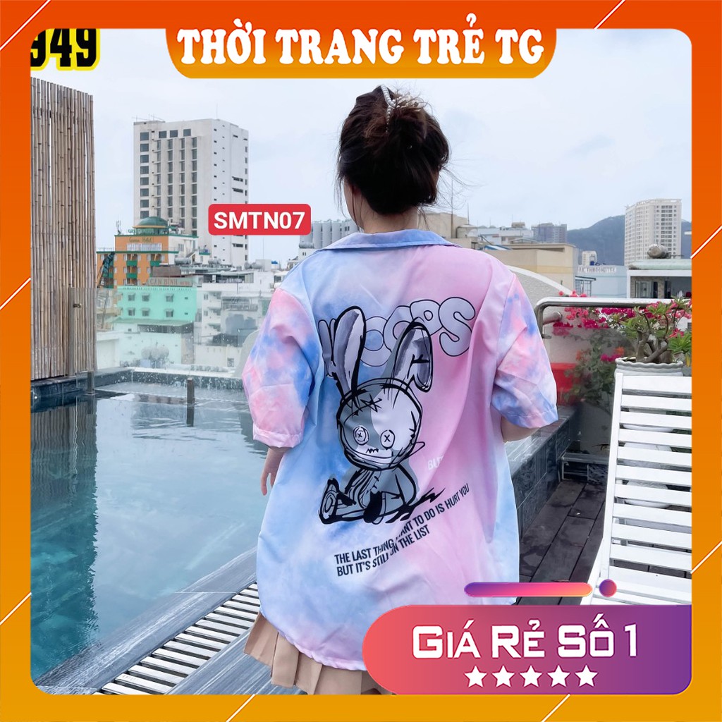 Áo sơ mi tay ngắn 𝑭𝒓𝒆𝒆𝒔𝒉𝒊𝒑 Áo sơ mi Unisex SMTN04 3D Form Rộng, Tay Lỡ Unisex