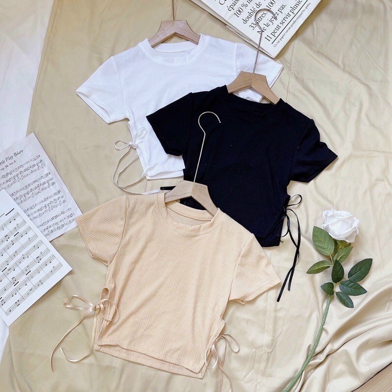 Áo croptop bassic buộc dây hai bên ( Video feedback ) | BigBuy360 - bigbuy360.vn