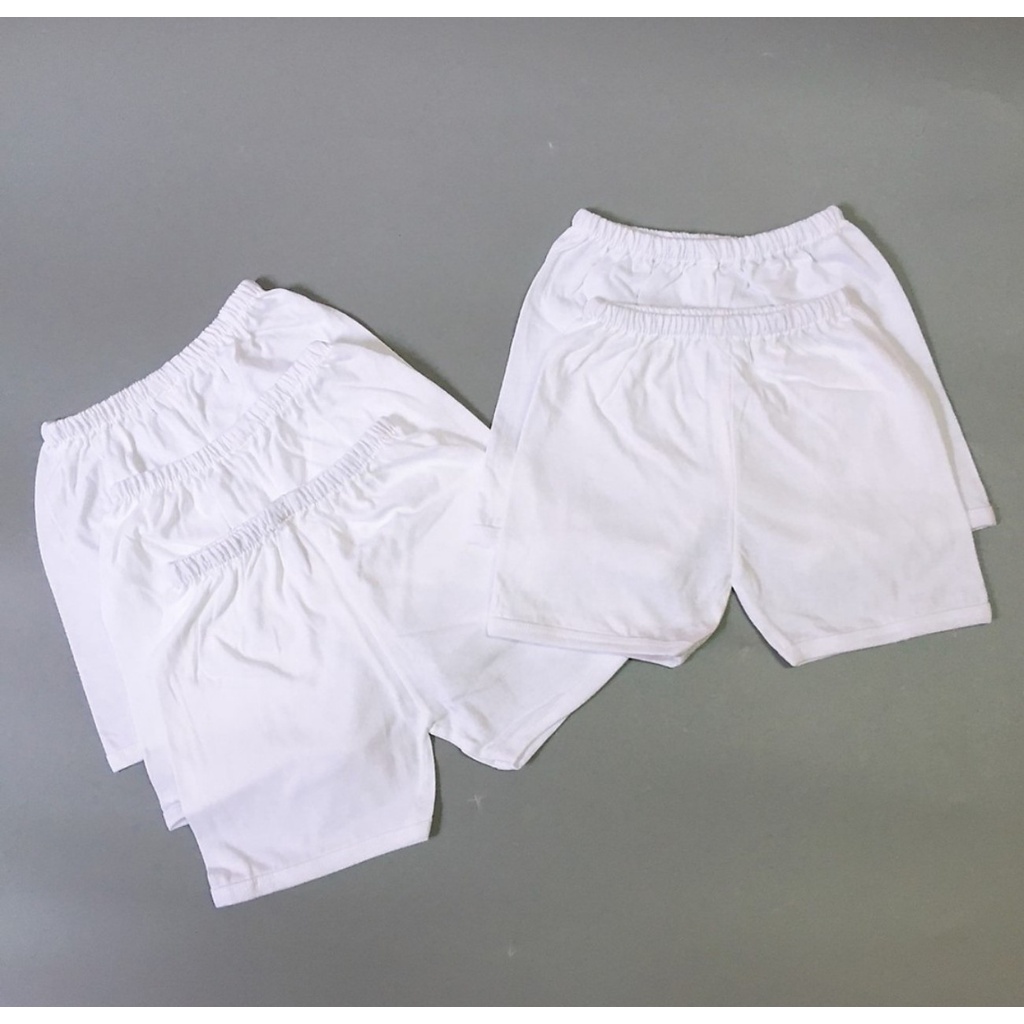 Quần ngắn trơn & in hình màu trắng sơ sinh Bossini 100% cotton
