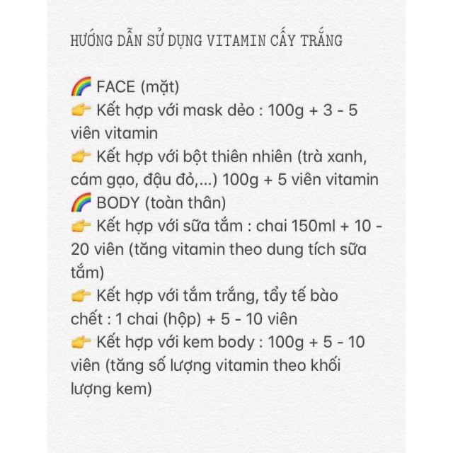 Vitamin cấy trắng,viên cấy truyền trắng arbutin,viên kích trắng sa thị vĩnh viễn, mix cùng kem body, kem dưỡng mặt