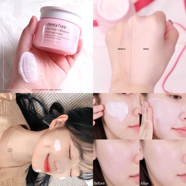 Kem dưỡng trắng da nâng tone Innisfree Jeju Cherry Blossom Tone Up/ Jelly Cream 50ml | BigBuy360 - bigbuy360.vn