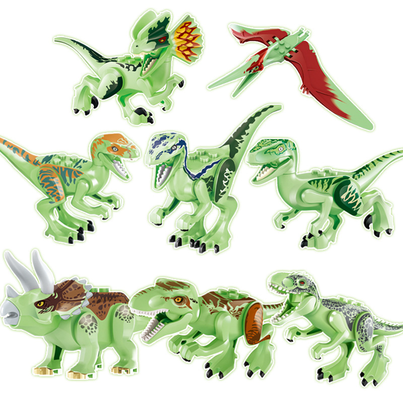 8pcs set Jurassic Dinosaur World Building Blocks Assembled Children's Toy Compatible Birthday Gift withLego toys for kids