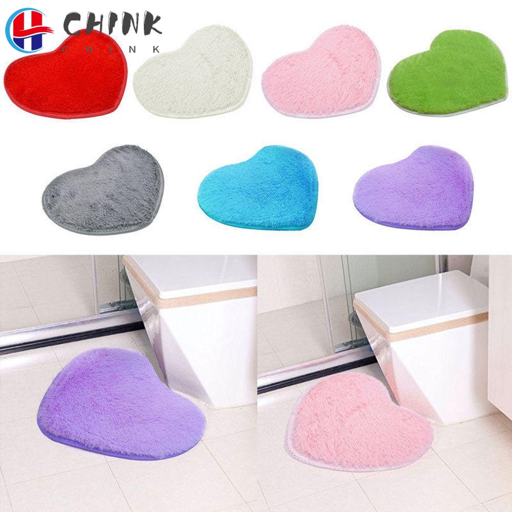 CHINK Thảm lau chân chống trơn trượt hình trái tim kích thước 40x30cm
