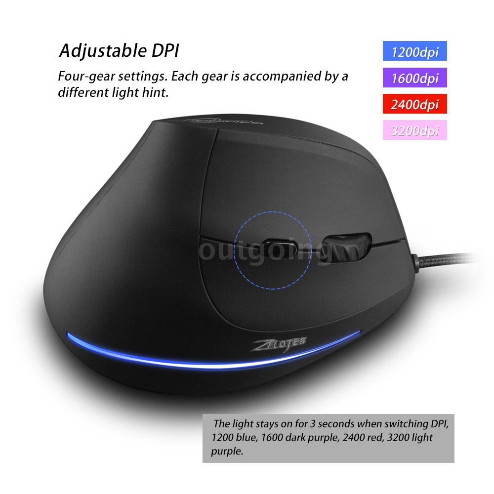 Chuột gaming ZELOJES T-20 tốc độ DPI tối đa 3200 kiểu dáng độc đáo cá tính