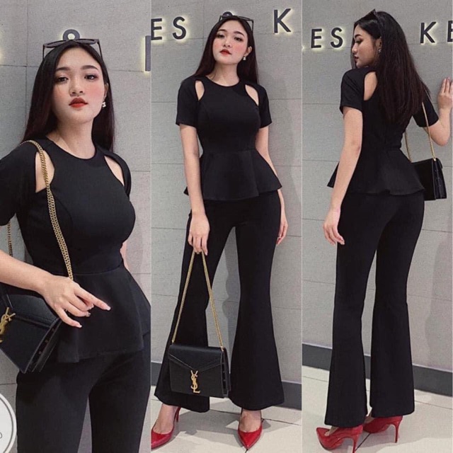 Set loe áo peplum
