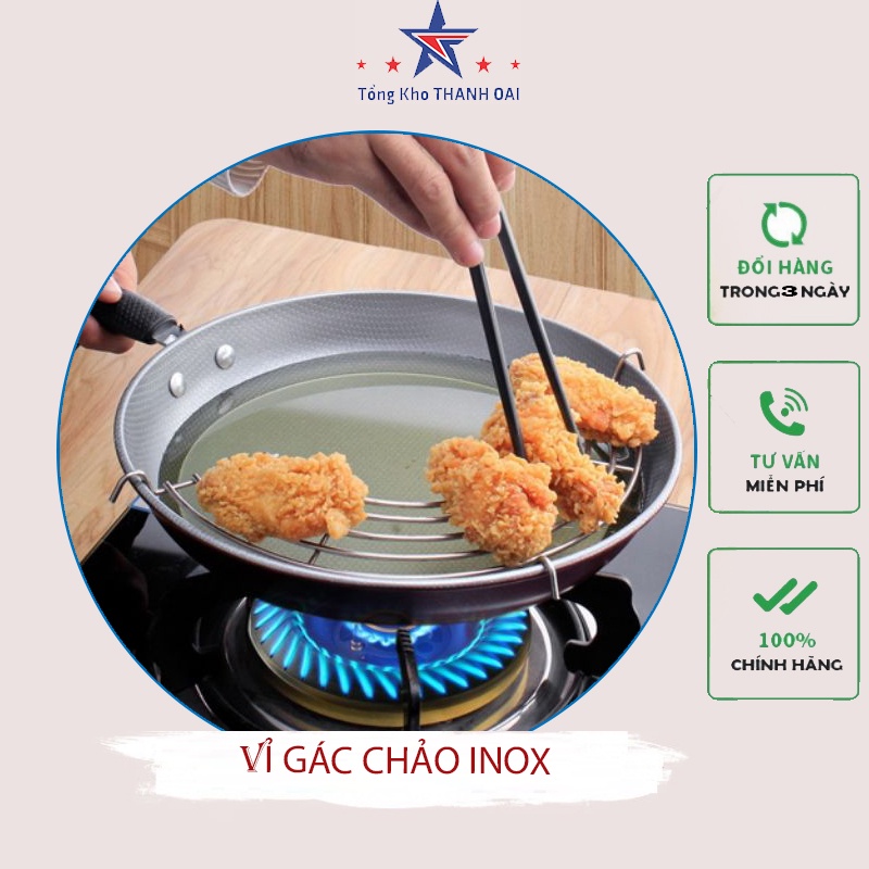 VỈ GÁC CHẢO BẰNG INOX SIZE 24-26CM