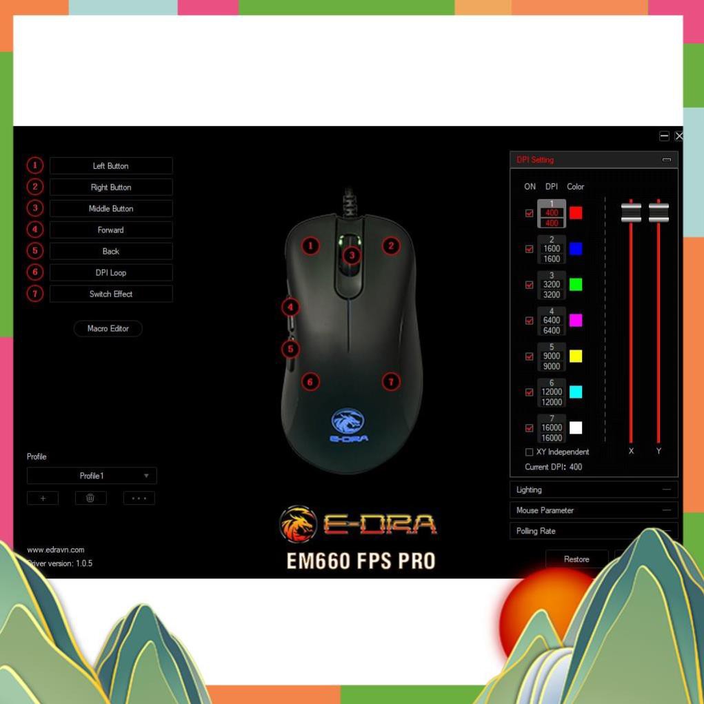 Chuột Gaming E-Dra EM660 Pro FPS ( LED RGB, 16000 DPI, Phần mềm tùy chỉnh ) - Bảo hành 24 tháng [ED]