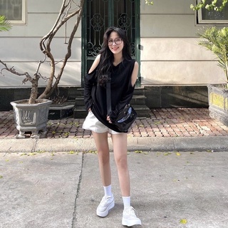 Áo thun trơn cut vai