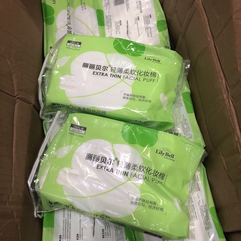 {HCM / HÀNG CÓ SẴN} BÔNG TẨY TRANG LILYBELL XANH LÁ 240 MIẾNG