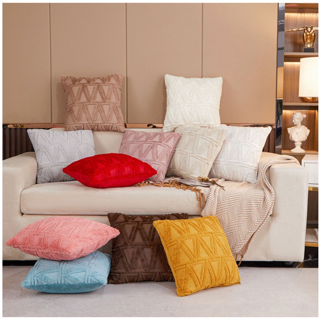 Daphne Vỏ Bọc Gối Sofa Vải Nhung Mềm Hình Vuông Nhiều Màu Phong Cách Boho