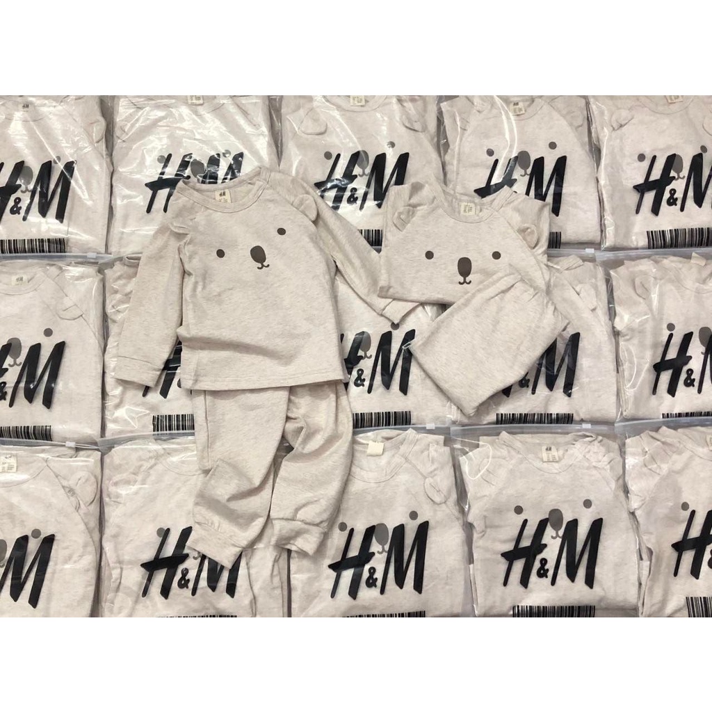 Bộ dài HM gấu bé khuy dọc size nhí