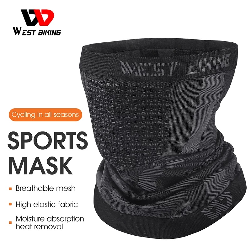 Khẩu trang choàng cổ WEST BIKING dệt kim co giãn thoáng khí chống bụi chống gió dùng khi chạy xe đạp/chạy bộ ngoài trời