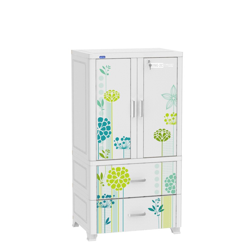 Tủ Nhựa Treo Quần Áo Duy Tân WING-2C-2N 70 X 50 X 135 Cm (Trắng)- TẶNG KÈM 1 GIÁ GỖ ĐỌC SÁCH, IPAD | BigBuy360 - bigbuy360.vn