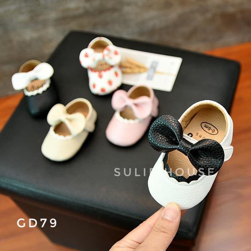 Giày tập đi bé gái đính nơ - GD79