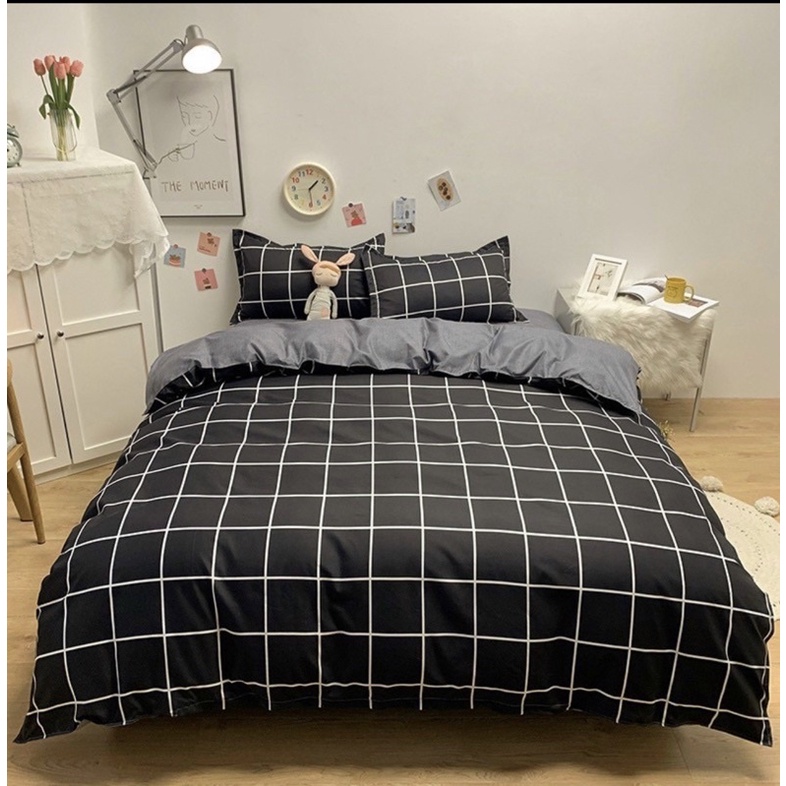 Bộ vỏ chăn ga cotton poly hàng nhập khẩu các mẫu kẻ caro,đủ size ga giường | BigBuy360 - bigbuy360.vn