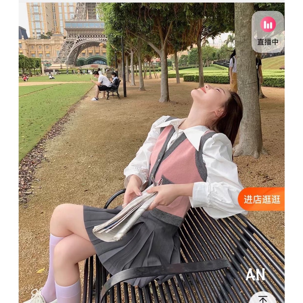 Set 3 mon áo sơ mi, gile, chân váy nữ đẹp trẻ trung