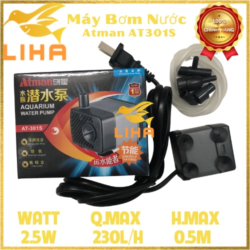 Máy Bơm Nước Bể Cá Atman AT-301S (2.5W - 230L/H - 0.5M) - Lọc Nước Cho Hồ Cá Cảnh
