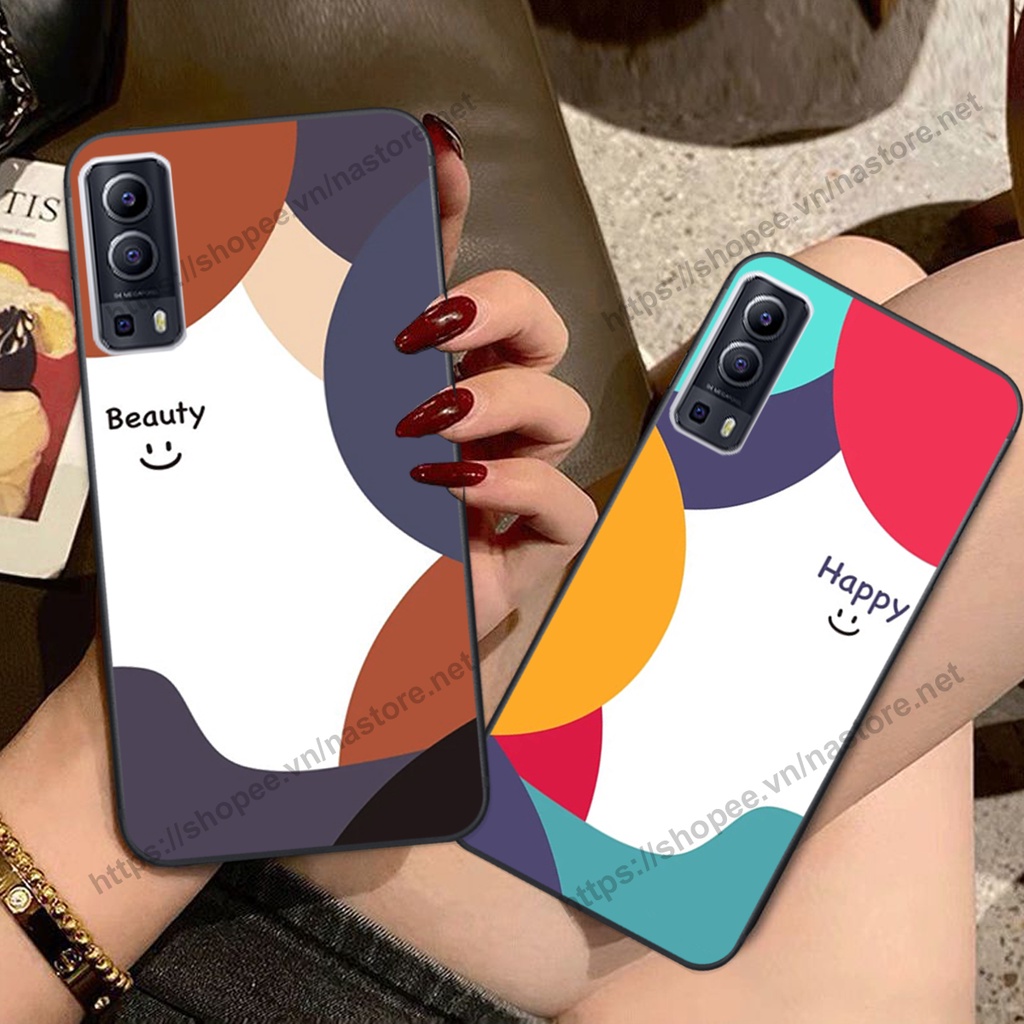 Ốp lưng Vivo Y72 - Vivo Y53S mặt cười, họa tiết caro đơn giản đẹp cute