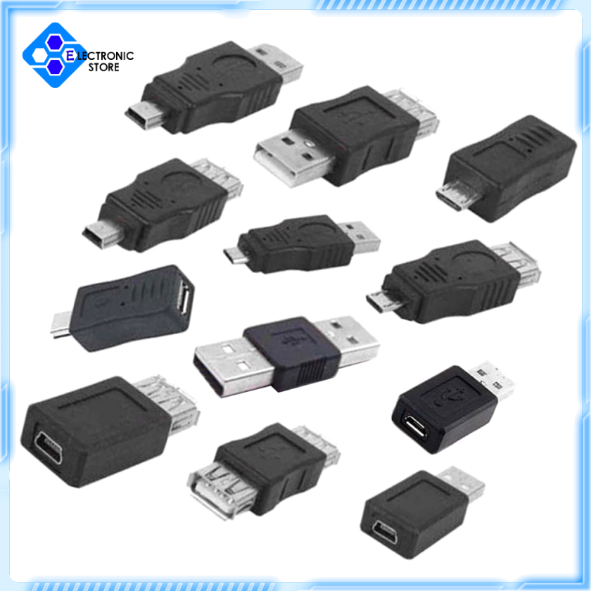Set 12 Bộ Chuyển Đổi Dữ Liệu Otg Usb 2.0 A Male Sang Female Micro-B | BigBuy360 - bigbuy360.vn