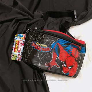 Túi đeo bao tử 1 ngăn hình người nhện Spiderman chống tay, màu đen cho bé trai siêu hot - (Thái Lan) - 225NSPNG3024