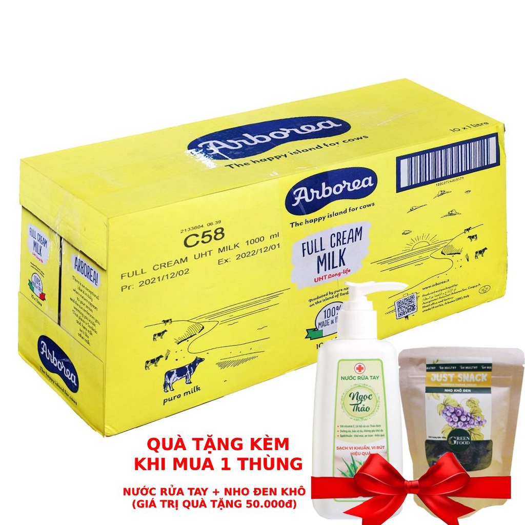Sữa Tươi Nguyên Kem Arborea 1L Date T10.2022 - Nhập Khẩu Ý